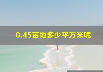 0.45亩地多少平方米呢