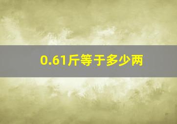 0.61斤等于多少两