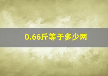 0.66斤等于多少两