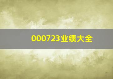 000723业绩大全