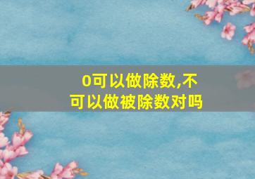 0可以做除数,不可以做被除数对吗