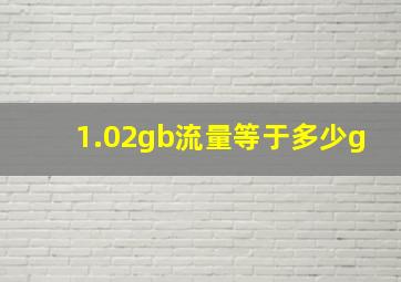 1.02gb流量等于多少g