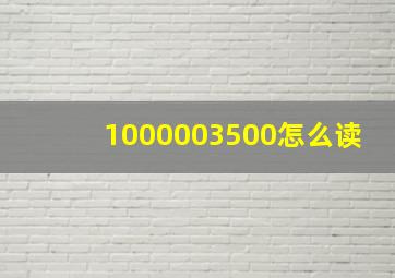 1000003500怎么读