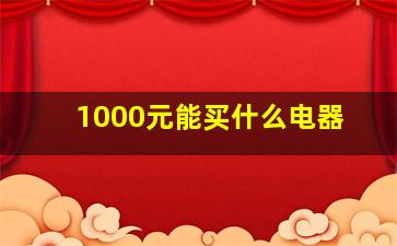 1000元能买什么电器