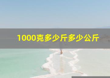 1000克多少斤多少公斤