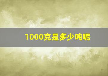 1000克是多少吨呢