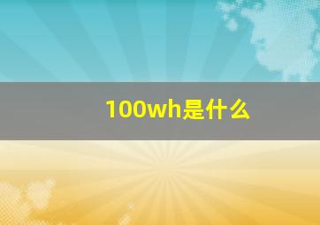 100wh是什么