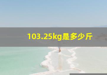 103.25kg是多少斤