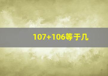 107+106等于几