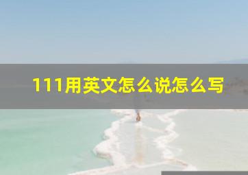 111用英文怎么说怎么写