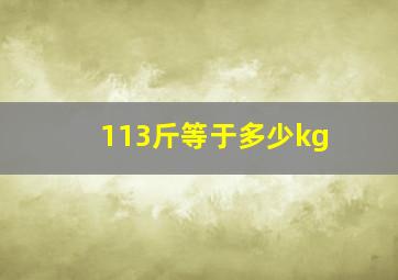 113斤等于多少kg