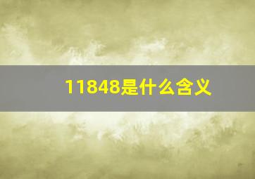 11848是什么含义