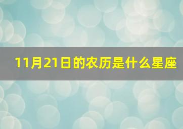 11月21日的农历是什么星座