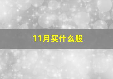 11月买什么股