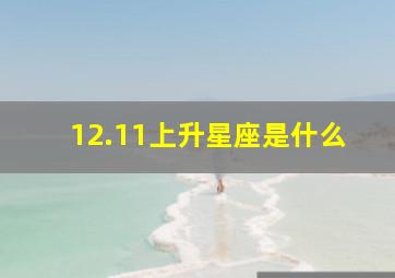 12.11上升星座是什么