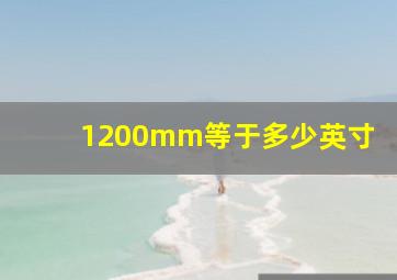 1200mm等于多少英寸