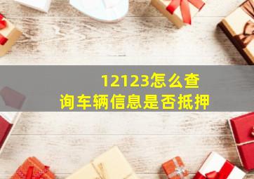 12123怎么查询车辆信息是否抵押