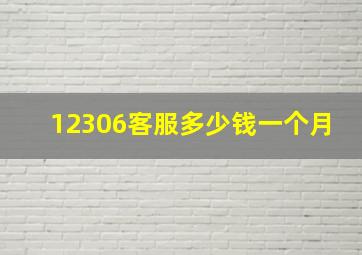 12306客服多少钱一个月