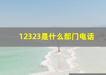 12323是什么部门电话