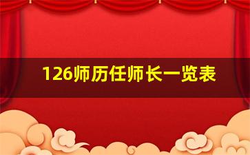 126师历任师长一览表