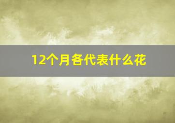 12个月各代表什么花