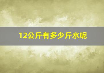 12公斤有多少斤水呢