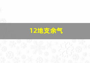 12地支余气