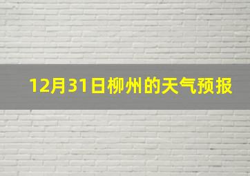 12月31日柳州的天气预报