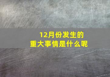 12月份发生的重大事情是什么呢