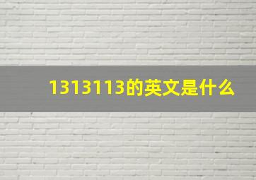 1313113的英文是什么