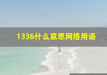 1336什么意思网络用语