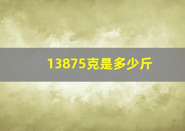 13875克是多少斤