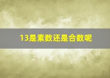 13是素数还是合数呢