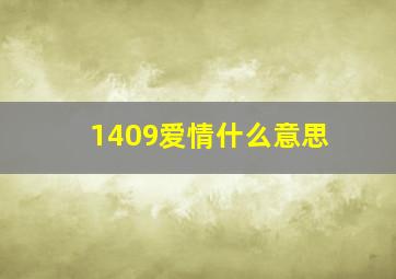 1409爱情什么意思