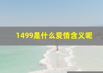 1499是什么爱情含义呢