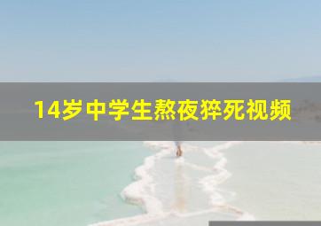 14岁中学生熬夜猝死视频