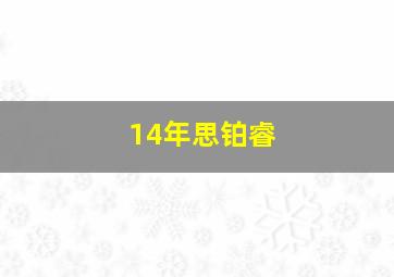 14年思铂睿