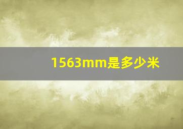 1563mm是多少米