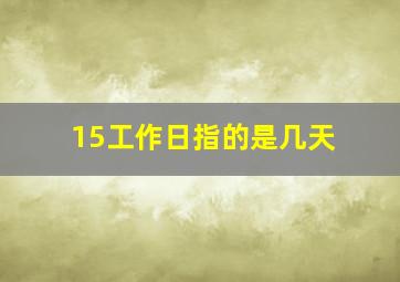 15工作日指的是几天