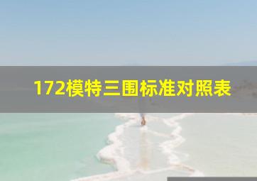 172模特三围标准对照表