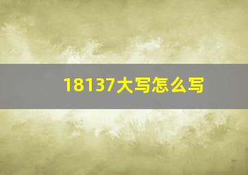 18137大写怎么写