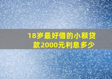 18岁最好借的小额贷款2000元利息多少