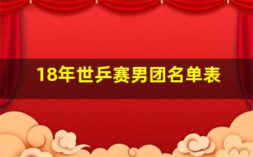 18年世乒赛男团名单表