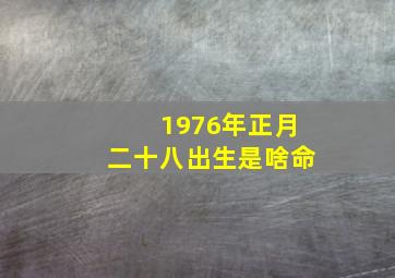 1976年正月二十八出生是啥命