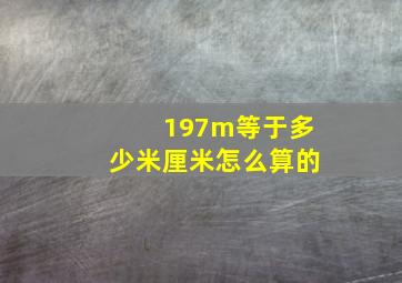 197m等于多少米厘米怎么算的