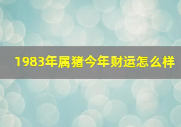 1983年属猪今年财运怎么样