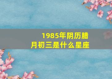 1985年阴历腊月初三是什么星座