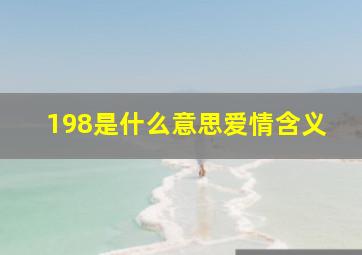 198是什么意思爱情含义