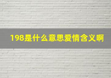 198是什么意思爱情含义啊