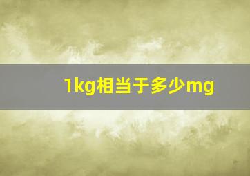 1kg相当于多少mg